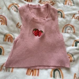 strawberry knit sweater vest